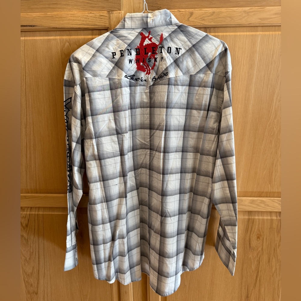 Pendleton Whiskey X Wrangler Western Shirt - Men’s Large, white plaid